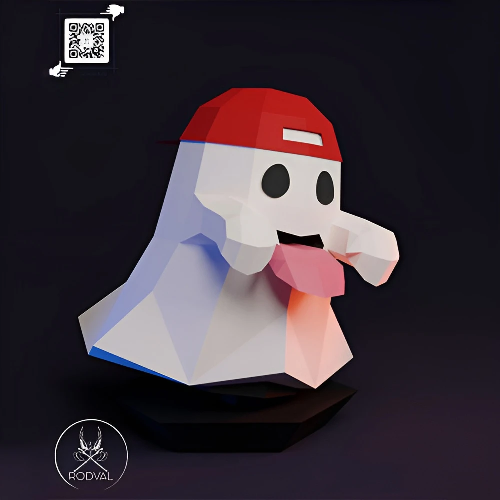 DANCING GHOST, Papercraft, Template, DIY, Paper, Low Poly, Holiday, 3D Model, Pdf Low Poply, October, Carnival, Halloween