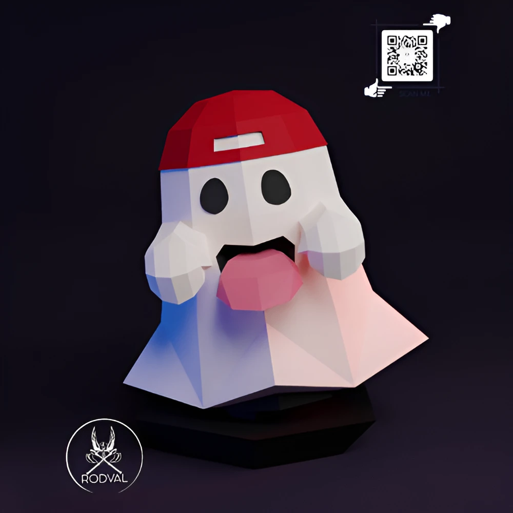 DANCING GHOST, Papercraft, Template, DIY, Paper, Low Poly, Holiday, 3D Model, Pdf Low Poply, October, Carnival, Halloween