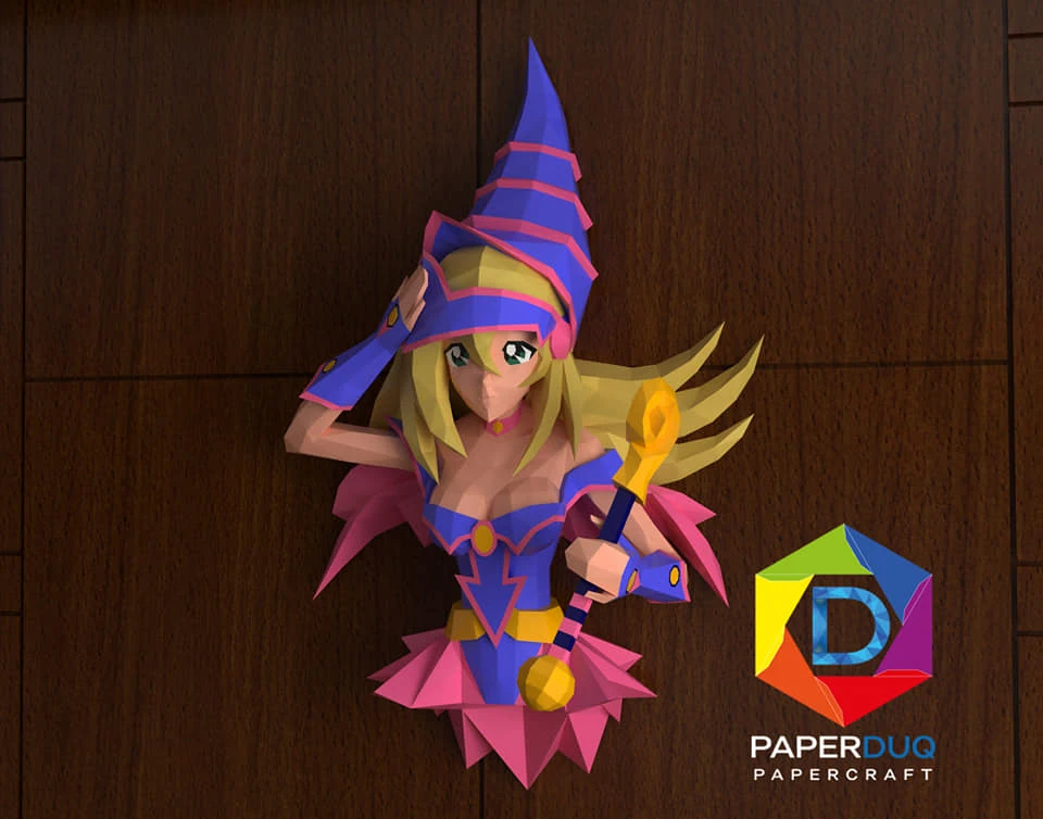 Dark Magician Girl, Yu-Gi-Oh! Trading Card Game *Plantilla Papercraft PDF - PDF Papercraft Template*