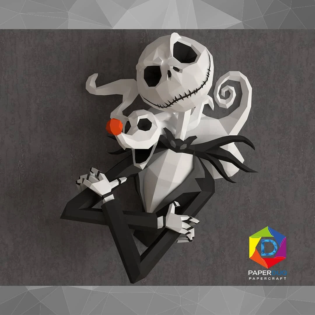 Jack Skellington and Zero, The Nightmare Before Christmas *Plantilla Papercraft PDF - PDF Papercraft Template*