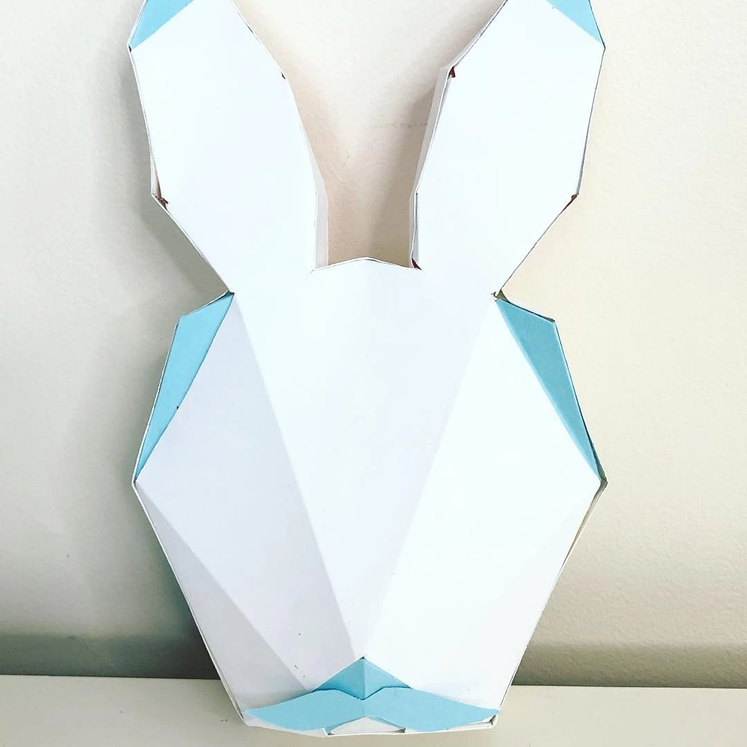 Mr Mrs Bunny papercraft. You get PDF digital file templates and instructions for these DIY modern paper sculpture.