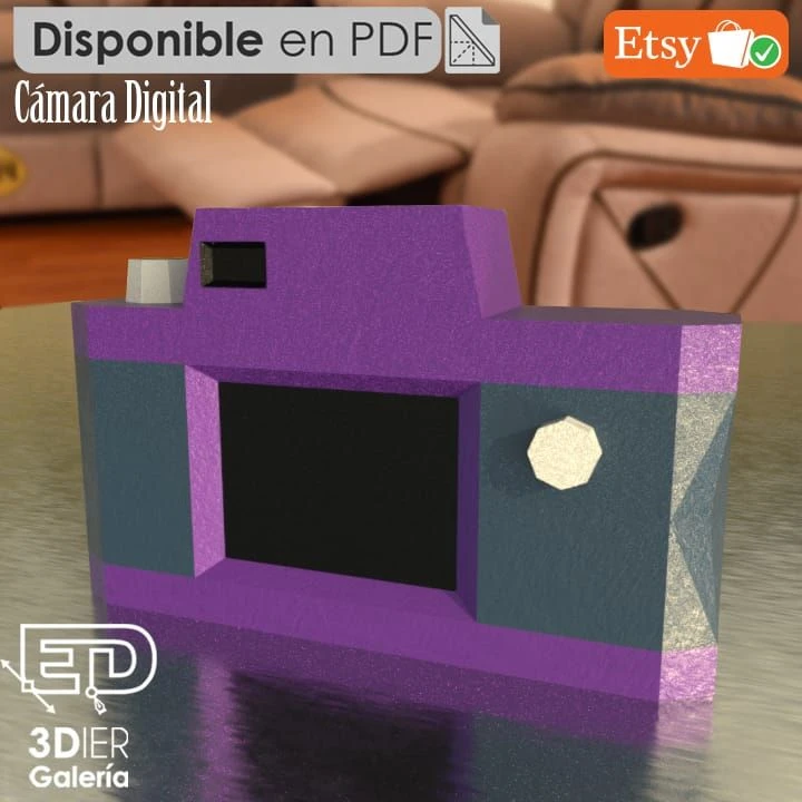 Camera Digital PDF Papercraft Templates, Paper Art and Craft for Home Decor, DIY, 3DIER, PDF Patterns, Papercraft Templates, Low Poly