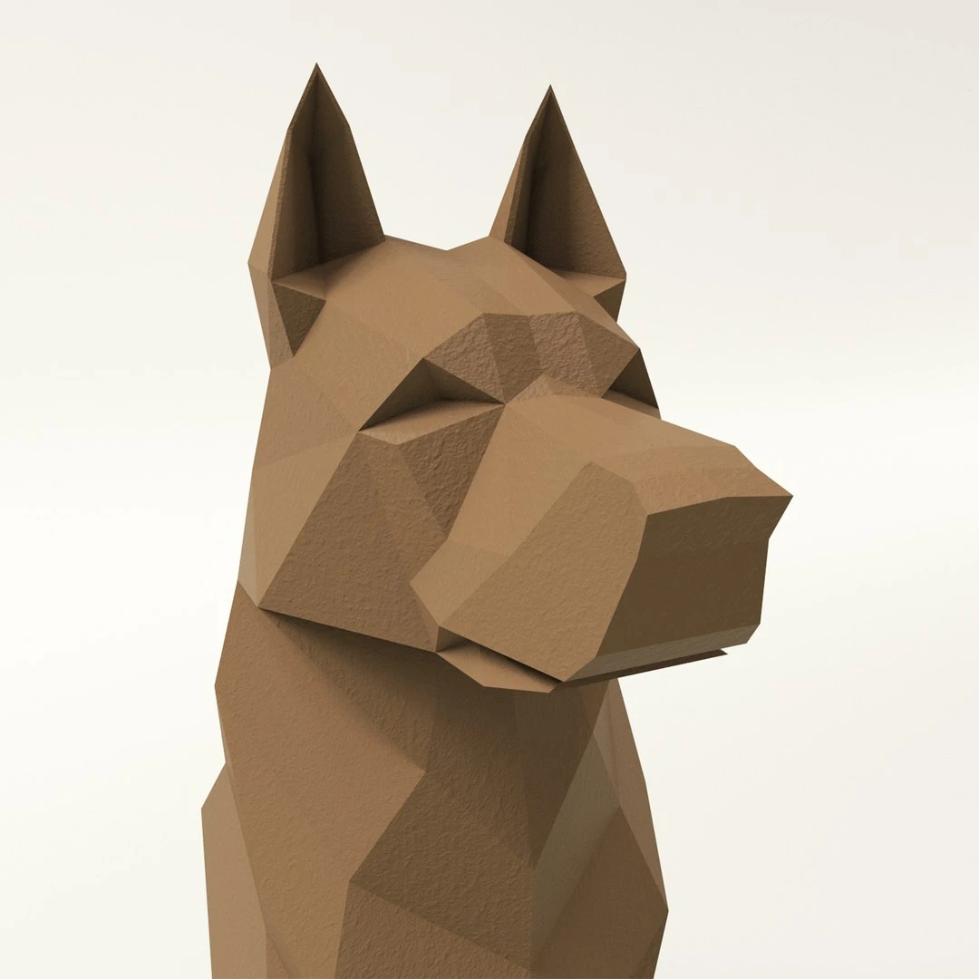 Sheepdog. Digital templates in PDF for paper low-poly sculpture