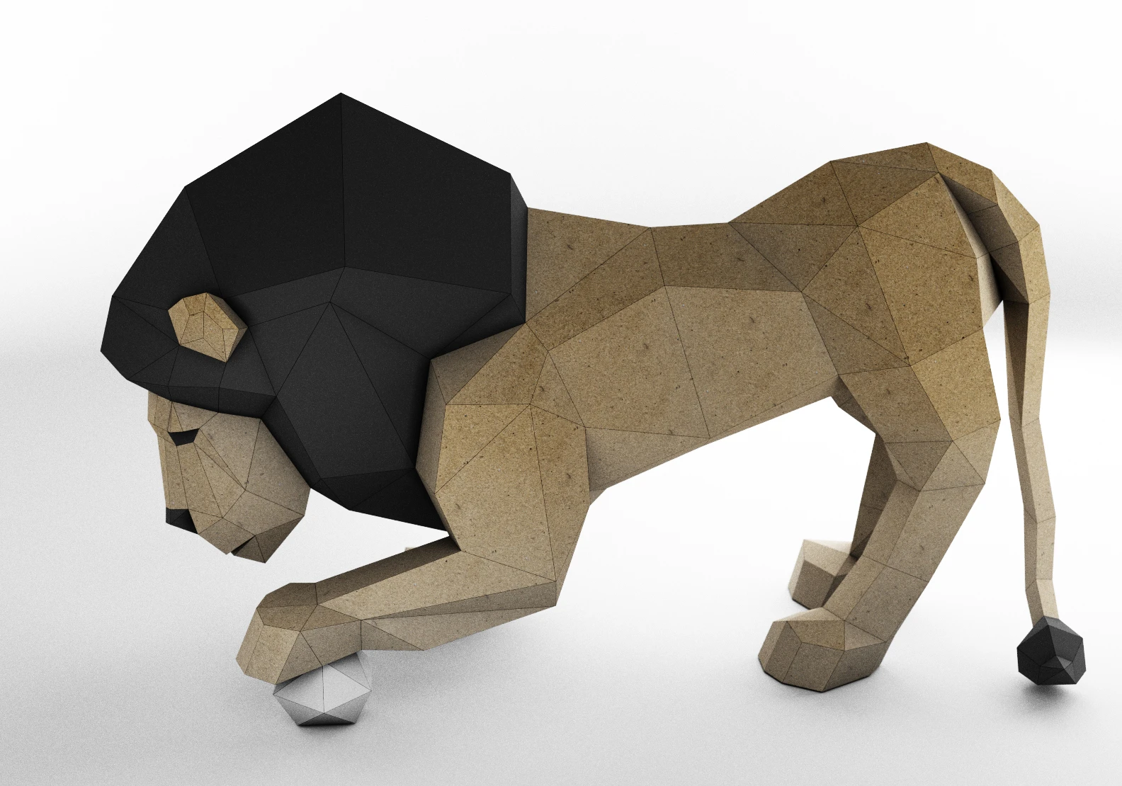 Lion PDF Template, Low Poly, Paper Sculpture, DIY, Pepakura Pattern, Handmade, Papercraft, Lowpoly, Lowpoly Papercraft, HBPAPERstuff