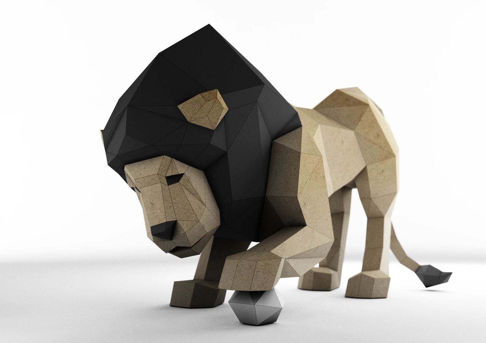 Lion PDF Template, Low Poly, Paper Sculpture, DIY, Pepakura Pattern, Handmade, Papercraft, Lowpoly, Lowpoly Papercraft, HBPAPERstuff