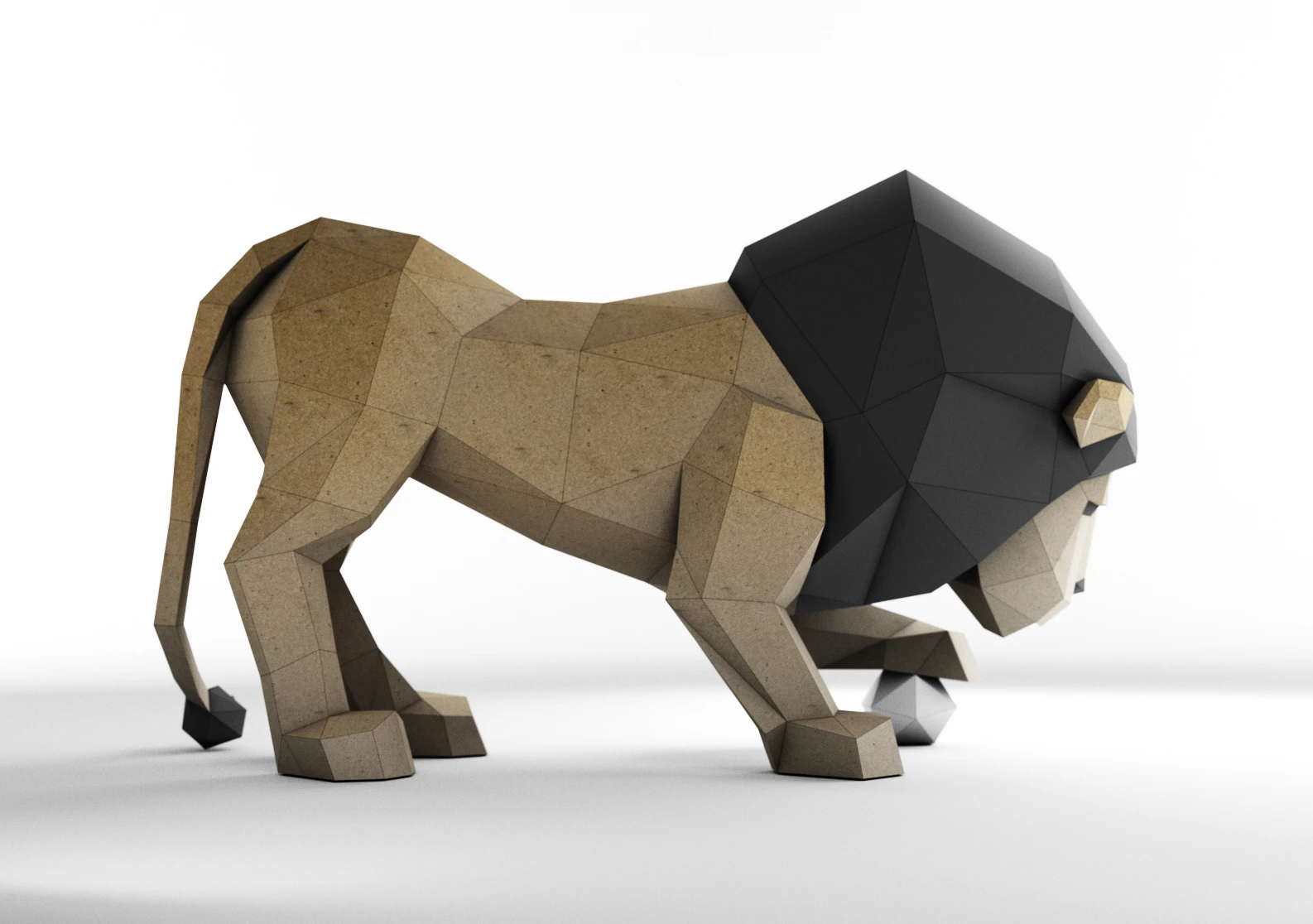 Lion PDF Template, Low Poly, Paper Sculpture, DIY, Pepakura Pattern, Handmade, Papercraft, Lowpoly, Lowpoly Papercraft, HBPAPERstuff