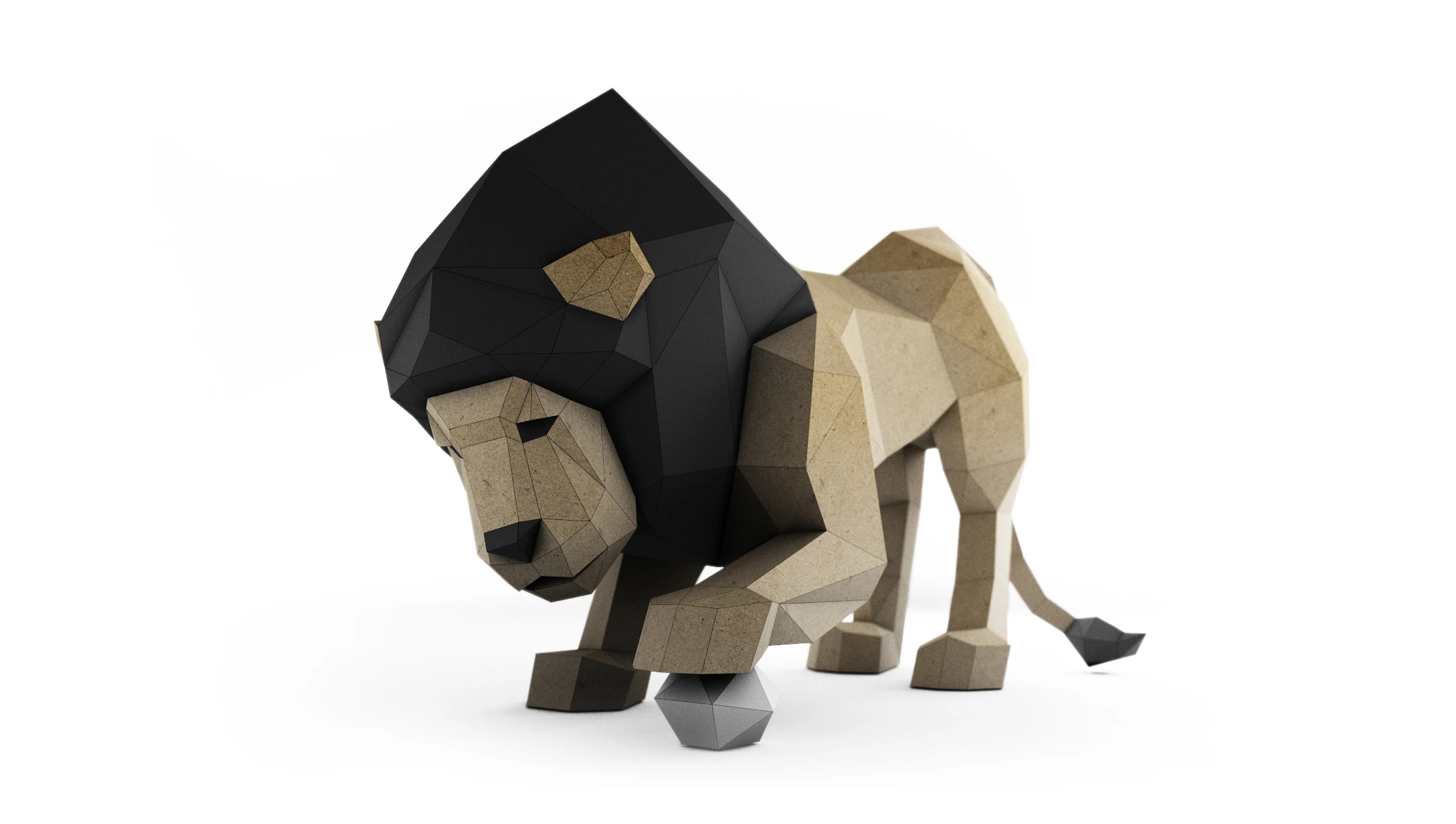 Lion PDF Template, Low Poly, Paper Sculpture, DIY, Pepakura Pattern, Handmade, Papercraft, Lowpoly, Lowpoly Papercraft, HBPAPERstuff