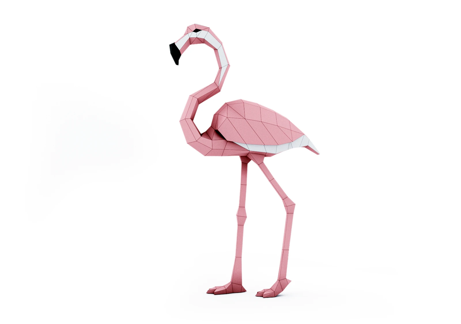 Flamingo PDF Template, Low Poly, Paper Sculpture, DIY, Pepakura Pattern, Handmade, Papercraft, Lowpoly, Lowpoly Papercraft, HBPAPERstuff