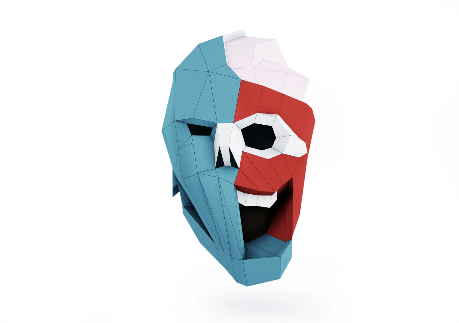 Zombie Mask PDF Template, Low Poly, Paper Sculpture, DIY, Pepakura Pattern, Handmade, Papercraft, Lowpoly, Lowpoly Papercraft, HBPAPERstuff