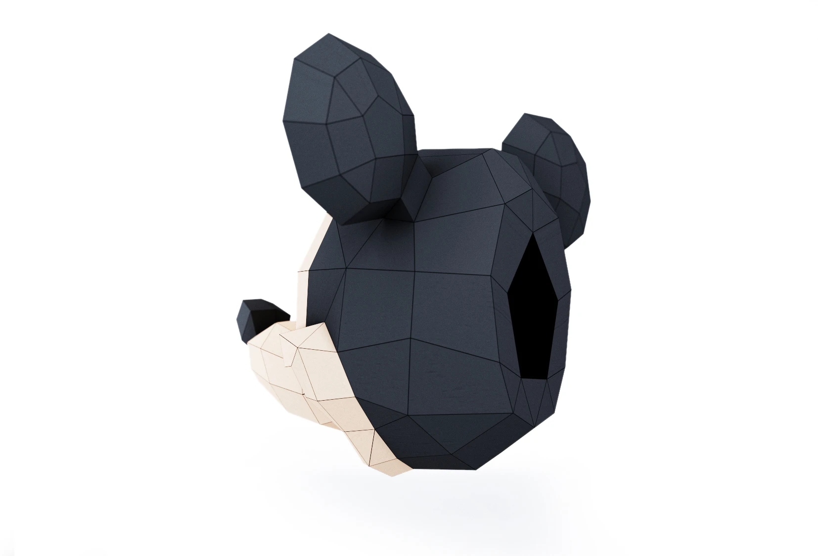 Mickey Mouse Head PDF Template, Low Poly, Paper Sculpture, DIY, Pepakura Pattern, Handmade, Papercraft, Lowpoly, Lowpoly Papercraft, HBPAPERstuff