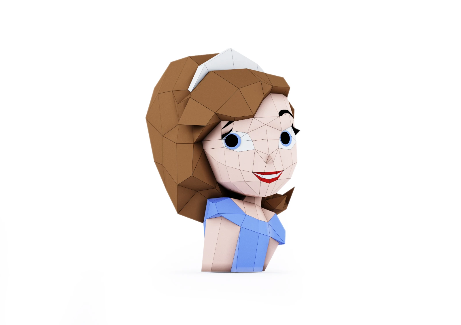 Princess Sophia Bust | Sofia The First PDF Template, Low Poly, Paper Sculpture, DIY, Pepakura Pattern, Handmade, Papercraft, Lowpoly, Lowpoly Papercraft, HBPAPERstuff