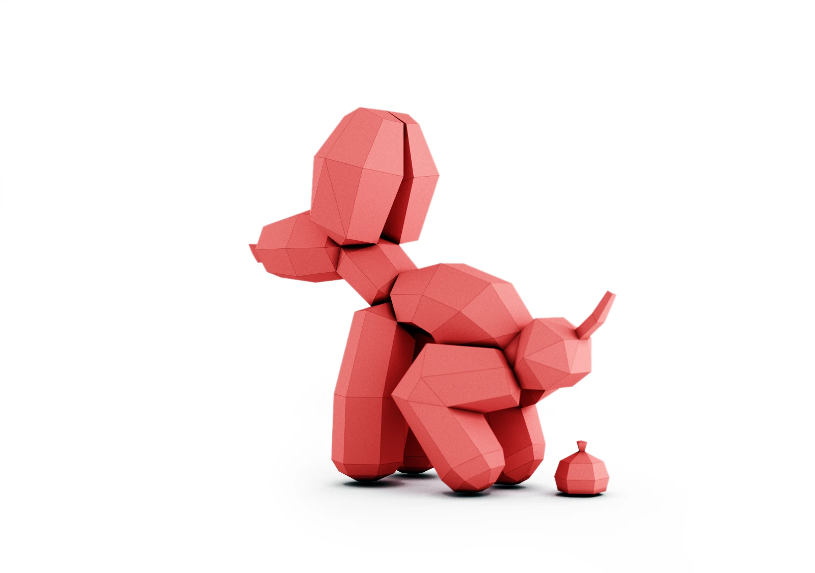 Balloon Dog Stay PDF Template, Low Poly, Paper Sculpture, DIY, Pepakura Pattern, Handmade, Papercraft, Lowpoly, Lowpoly Papercraft, HBPAPERstuff