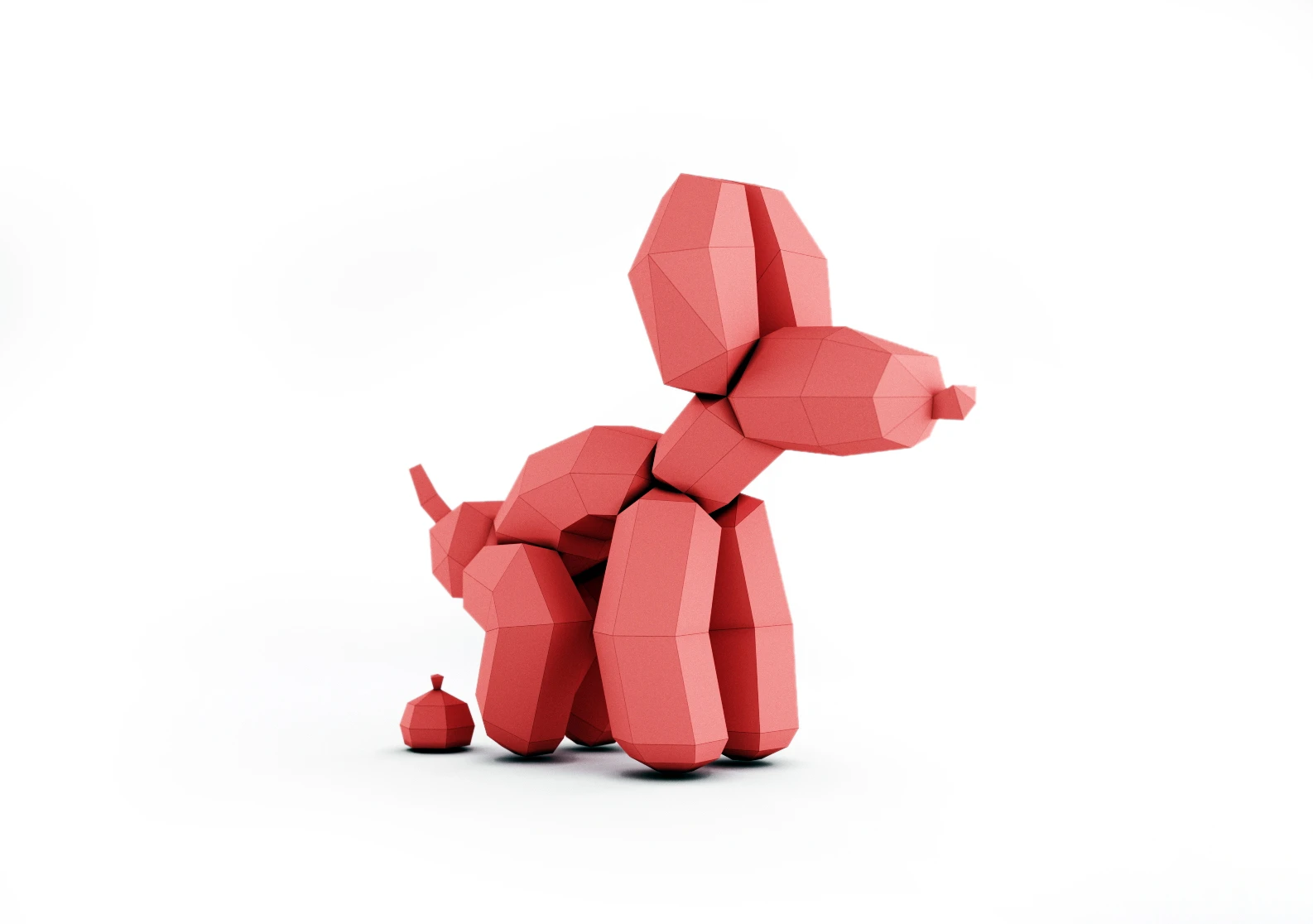 Balloon Dog Stay PDF Template, Low Poly, Paper Sculpture, DIY, Pepakura Pattern, Handmade, Papercraft, Lowpoly, Lowpoly Papercraft, HBPAPERstuff