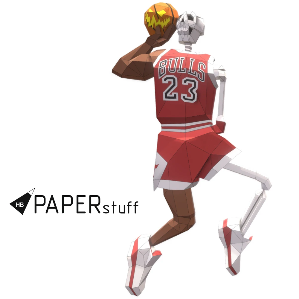 Michael Jordan Halloween PDF Template, Low Poly, Paper Sculpture, DIY, Pepakura Pattern, Handmade, Papercraft, Lowpoly, Lowpoly Papercraft, HBPAPERstuff