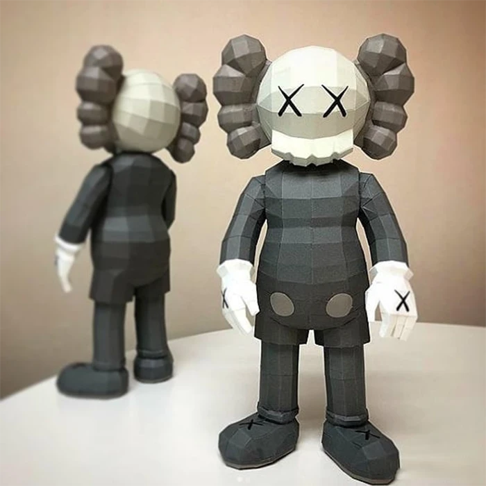 Kaws Origin PDF Papercraft Templates, Paper Art and Craft for Home Decor, DIY, 3DIER, PDF Patterns, Papercraft Templates, Low Poly