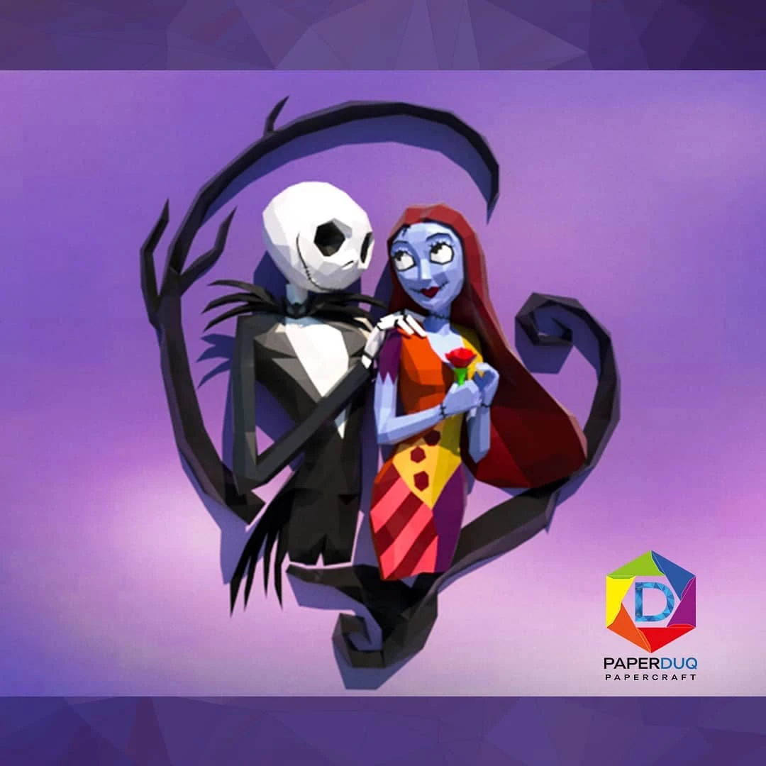 Jack Skellington and Sally, The Nightmare Before Christmas *Plantilla Papercraft PDF - PDF Papercraft Template*