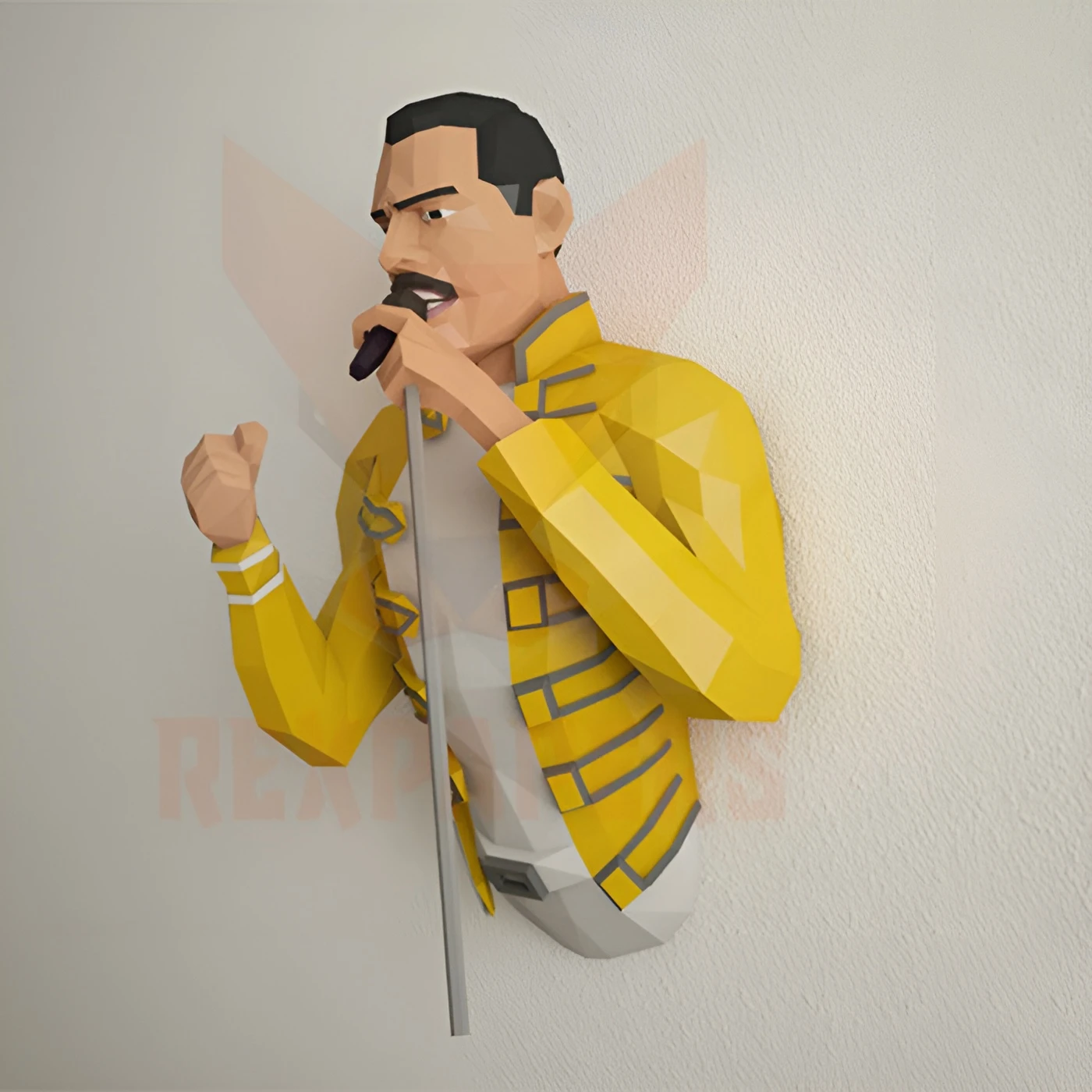 Freddie Mercury Papercraft, PDF Template, DIY 3d Model, FanArt, Paper Sculpture, Low Poly, Pepakura Craft, Manualidad