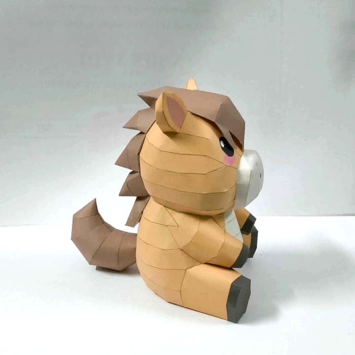 The sitting chibi horse papercraft
