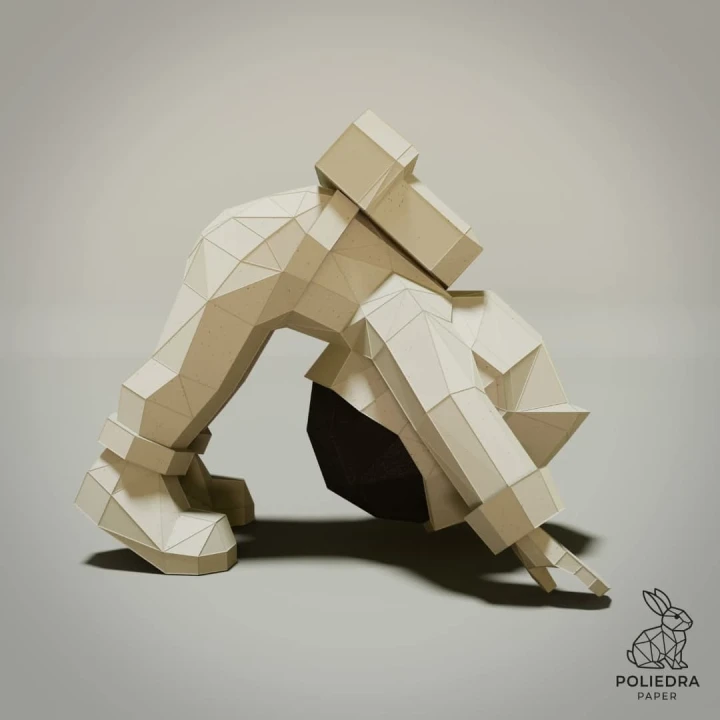 Astronauts Yoga Meditate #1 Low Poly Papercraft