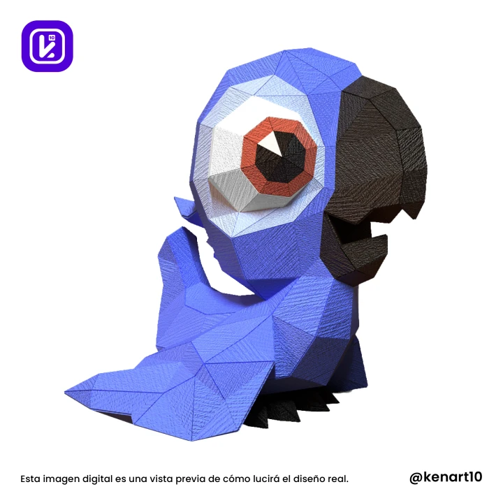 Baby Blu, Rio Movie, Walt Disney Papercraft Low Poly 3d DIY Kenart10