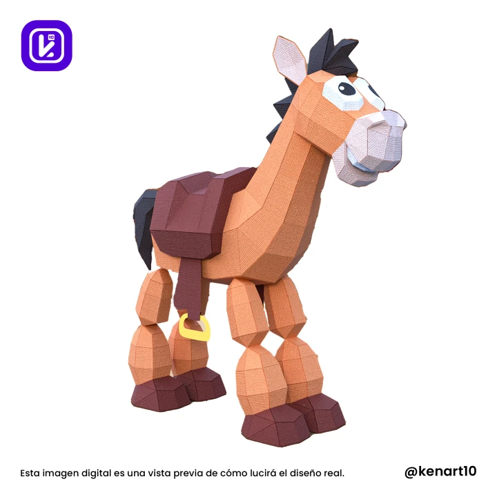 Bullseye, Tiro al Blanco, Toy Story, Walt Disney Papercraft Low Poly 3d DIY Kenart10