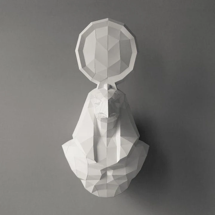 Sun God Moai – DIY Papercraft Sculpture Template | 3D Paper Model | Modern Wall Art | Home Decor