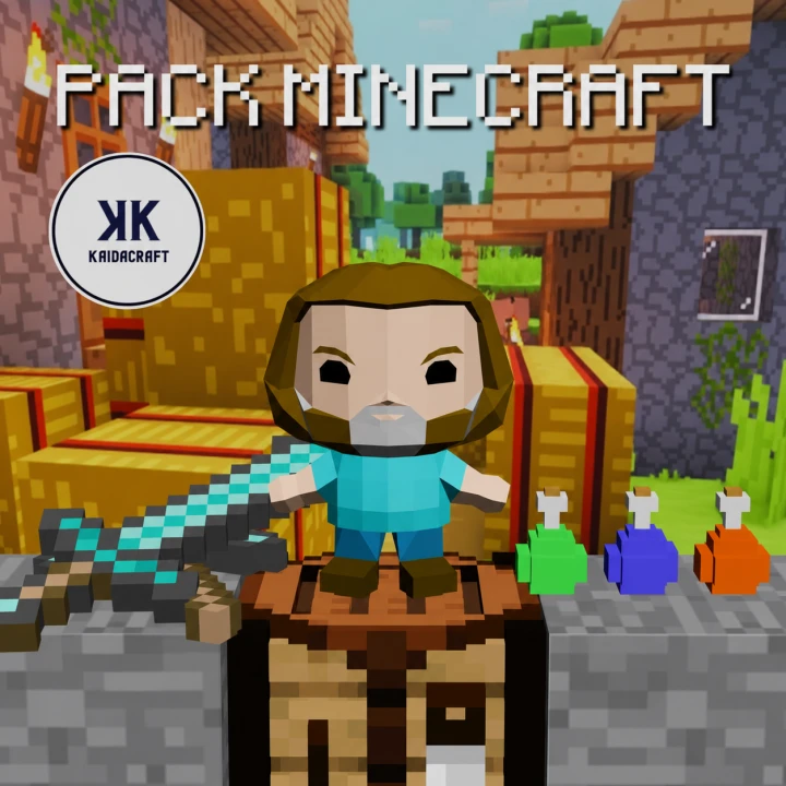 Minecraft Pack Paper Craft Template, Easy DIY 3D Printable PDF, Kids Craft Activity, Cute Gamer Desk Decor, Instant Download