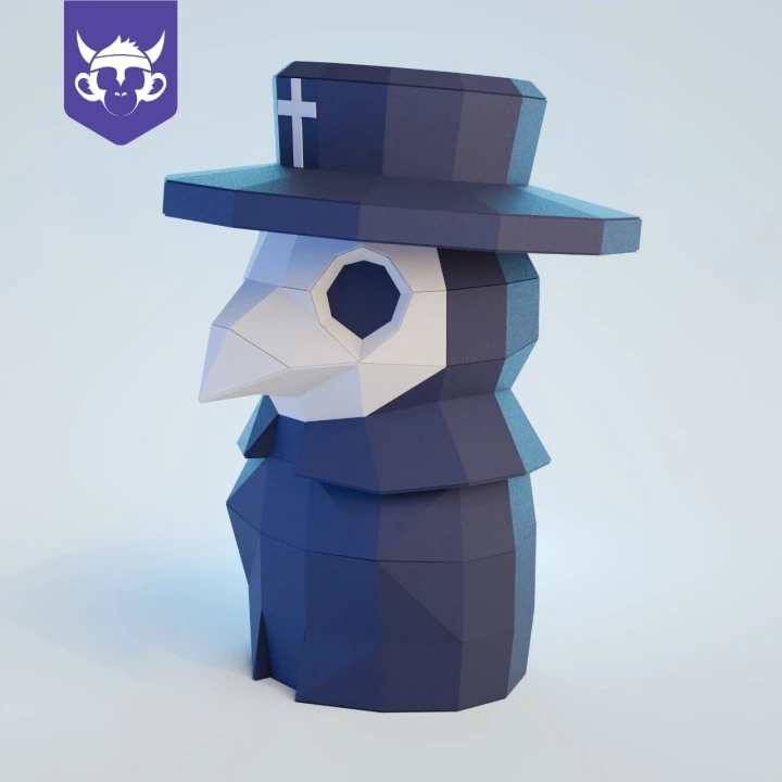 DR. PLAGUE, Papercraft, Template, DIY, Paper, Low Poly, Holiday, 3D Model, Pdf Low Poply, may, Black Death