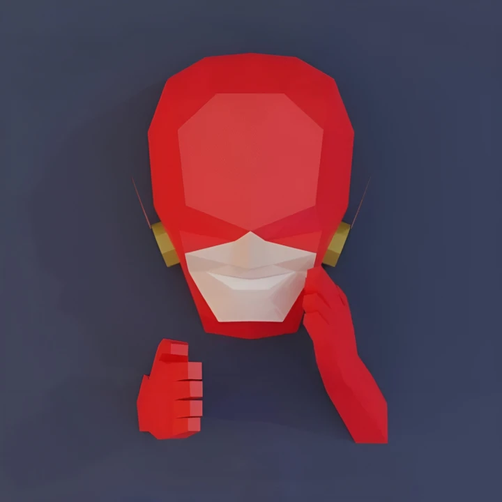 DIY lowpoly Papercraft, Flash, Sculpture, DIY, Decoration, Wall ...