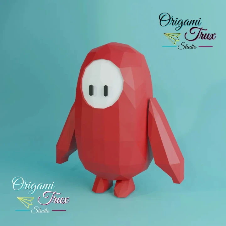 Fall Man Template Fall Guys Papercraft Template A4 DIY Low Poly Pepakura 3D PDF Paper ...