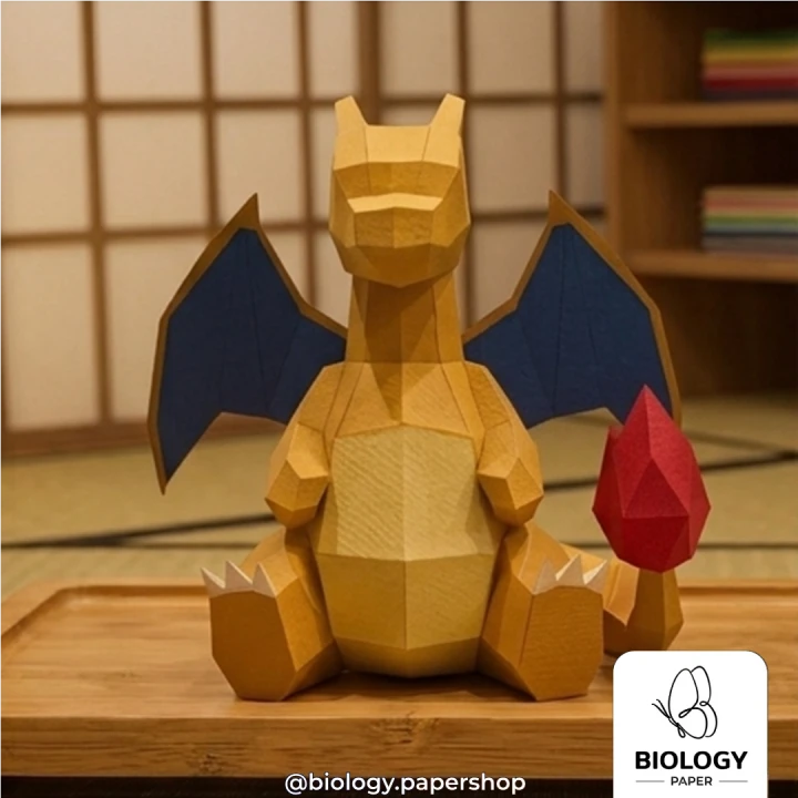 Pokemon Charizard Basic Low Poly Papercraft Template Pepakura PDF DIY Handmade