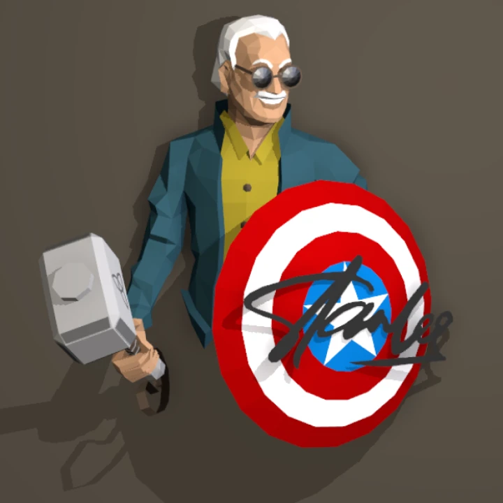 Stan Lee Papercraft Templates, Paper Art and Craft for Home Decor, DIY, 3DIER, PDF Patterns, Papercraft Templates, Low Poly