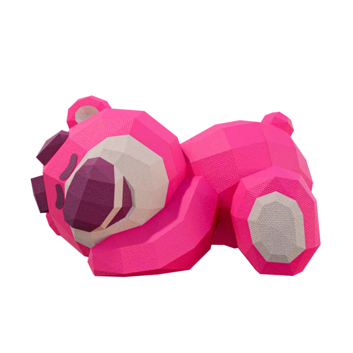 Lotso Bear, Toy Story Low Poly Papercraft