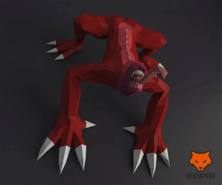 Nemesis Crawling Beast, Resident Evil Papercraft, PDF Template, DIY 3d Model, FanArt, Paper Sculpture, Low Poly, Pepakura Craft, Manualidad Nemesis Crawling Beast, Resident Evil Papercraft, PDF Template, DIY 3d Model, FanArt, Paper Sculpture, Low Poly, Pepakura Craft, Manualidad