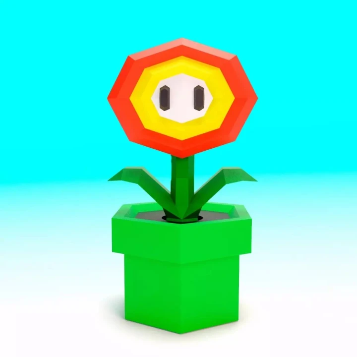 Fire Flower 3D Digital Template PDF | DIY Papercraft | Mario | Instant Download | Fire Flower 3D Digital Template PDF | DIY Papercraft | Mario | Instant Download |