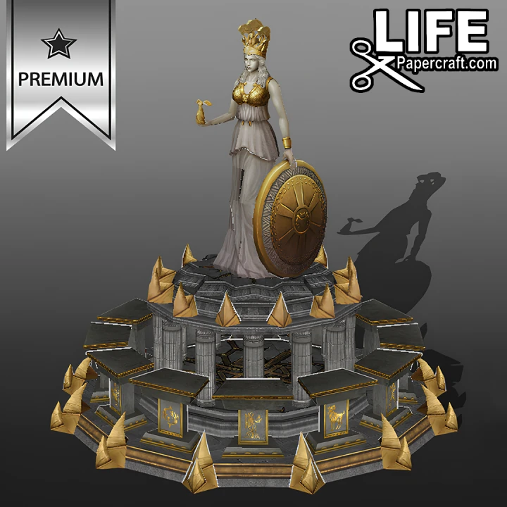 Zodiac - Altar of Athena Low Poly Papercraft, DIY 3D Paper Model for Creative Home Decoration