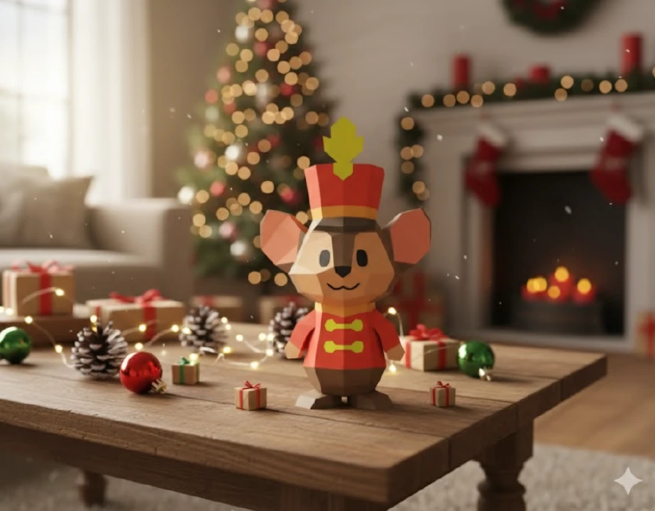 Nutcracker Mouse Template, DIY 3d Model, FanArt, Paper Sculpture, Low Poly, Pepakura, Craft, Manualidad, Paper Art