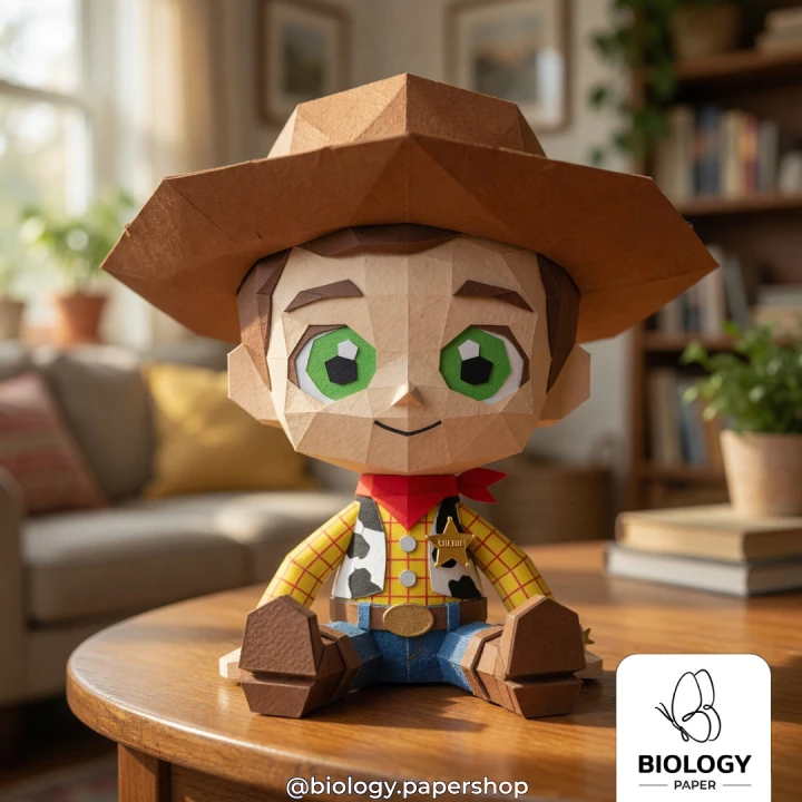 Woody Pride, Toy Story Low Poly Papercraft Template Pepakura PDF DIY Handmade