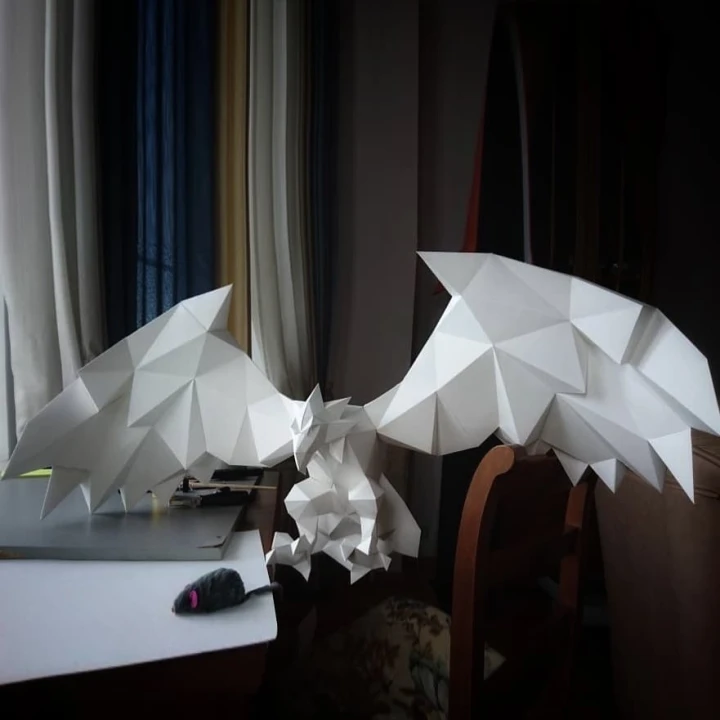 Eagle Papercraft Template | 3D Animal Paper Sculpture | DIY Cut File | Safari Decor | Regal Wall Art