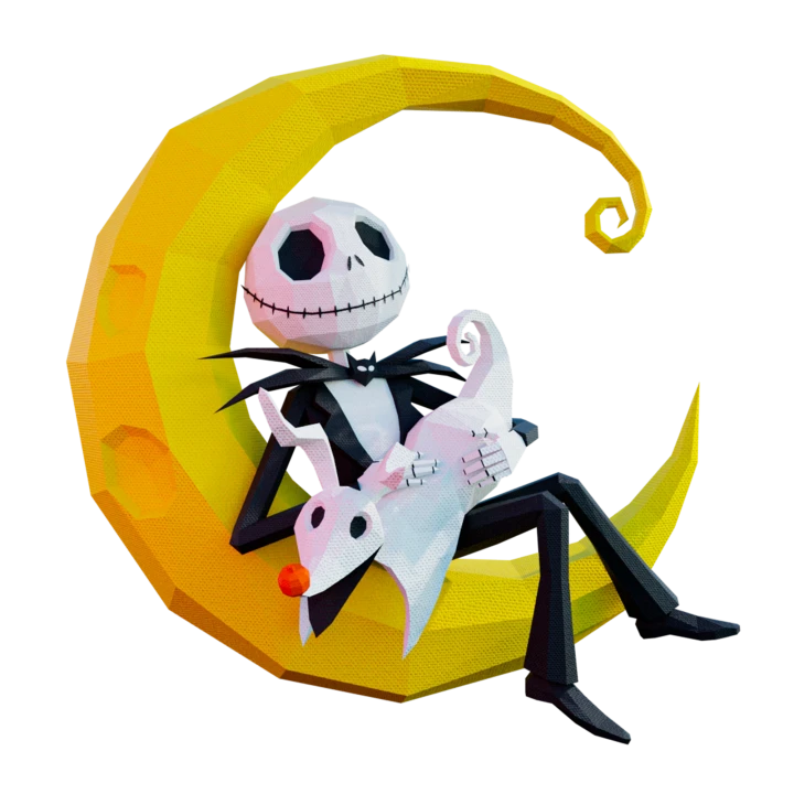 Jack Skellington, The Nightmare Before Christmas, Halloween Low Poly Papercraft