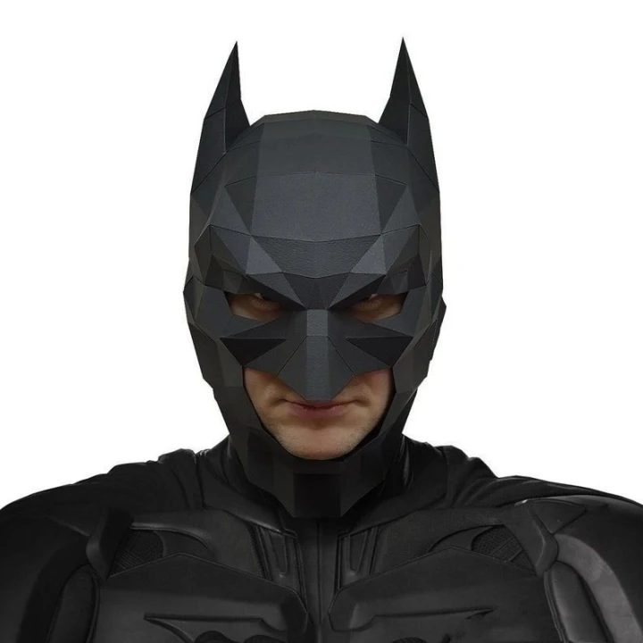 Bat Man Mask Low poly Papercraft, DIY, PDF