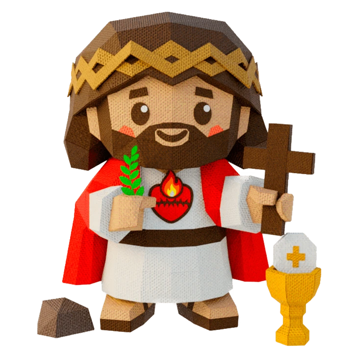 Jesus, Holy Week, Catholic, Sacred Heart Low Poly Papercraft