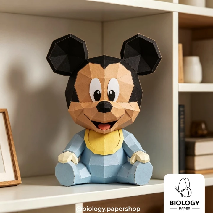 Mickey Mouse Baby Low Poly Papercraft Template Pepakura PDF DIY Handmade