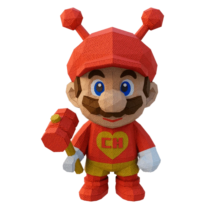 Mario Chapulin Costume Low Poly Papercraft