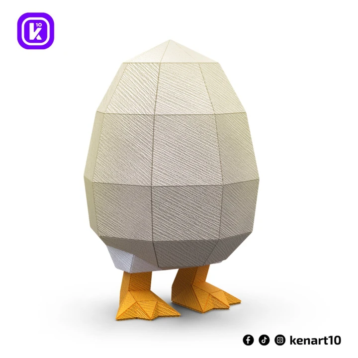 Duck Egg, Robot Salvaje, The Wild Robot Papercraft Low Poly 3d DIY Kenart10 Duck Egg, Robot Salvaje, The Wild Robot Papercraft Low Poly 3d DIY Kenart10