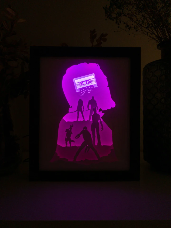 Guardians of the Galaxy DIY Layered 3D Lightbox Papercut Template | Digital Lightbox Art for Home Decor, Shadow Box SVG PDF