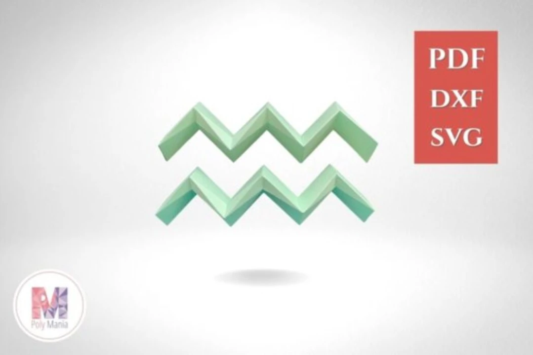 Aquarius Papercraft Template: 3D Low Poly Model (PDF, SVG, DXF)