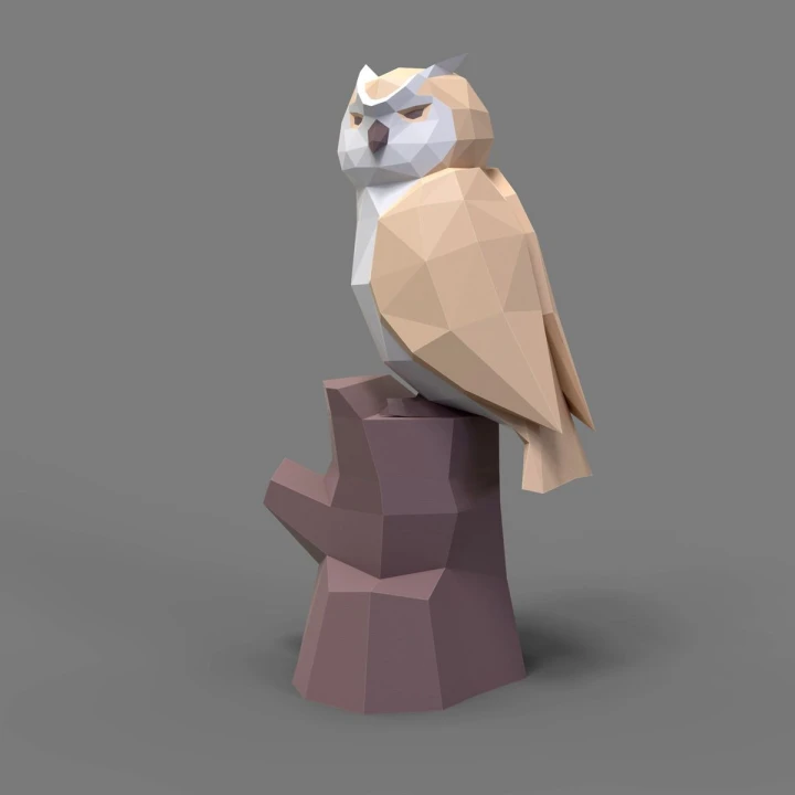 Owl Papercraft, 3D Papercraft, Low Poly Paper Sculpture from PDF Download ( DIY gift, template files, DIY papercraft )