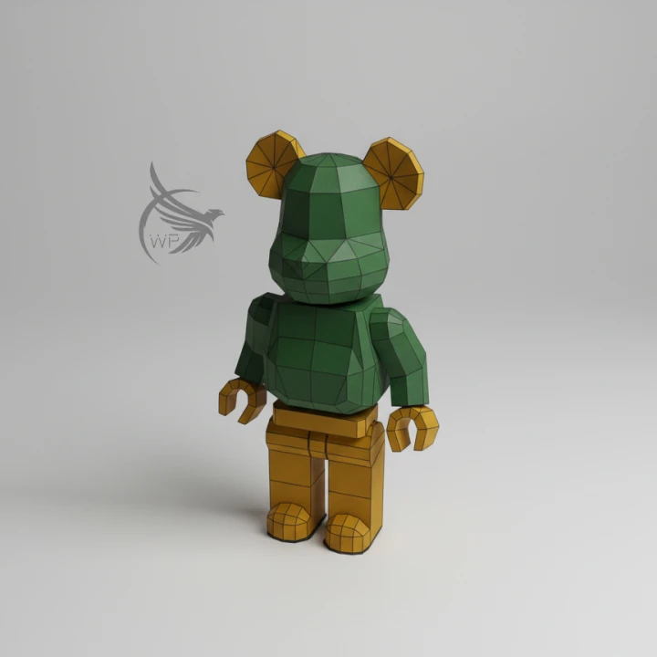 Bearbrick Low Poly Papercraft, Bear Paper Sculpture, Low Poly PDF Template, DIY Decor & Gift Bearbrick Low Poly Papercraft, Bear Paper Sculpture, Low Poly PDF Template, DIY Decor & Gift