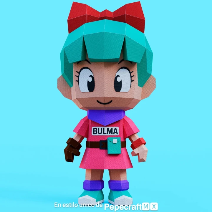 Bulma 3D Digital Template PDF | DIY Papercraft | Dragon Ball | Instant Download |